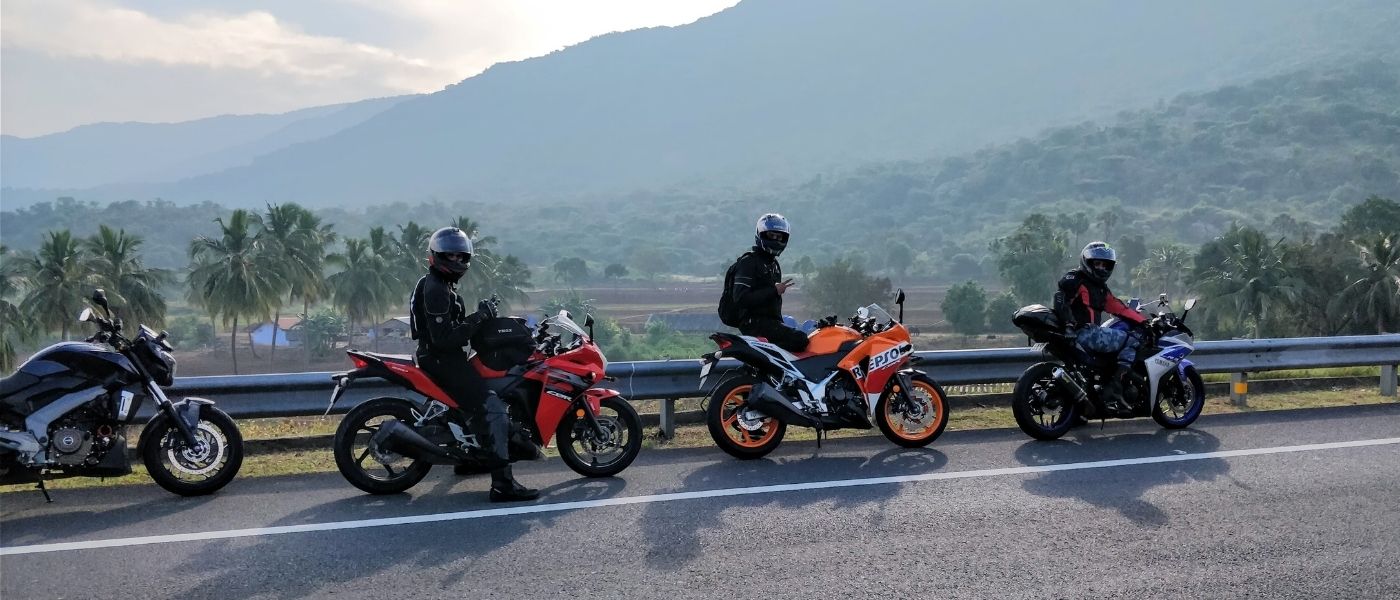 trip motorcycle on road